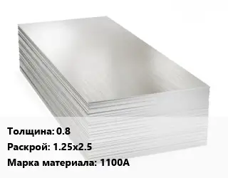 Алюминиевый лист 0.8 1.25х2.5 Марка: 1100А